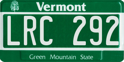 VT license plate LRC292