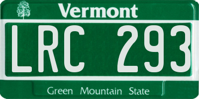 VT license plate LRC293