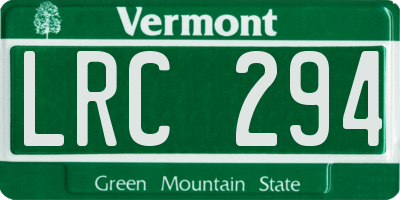VT license plate LRC294