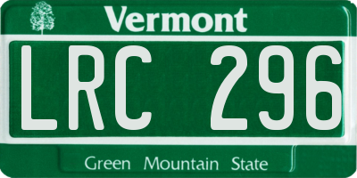 VT license plate LRC296