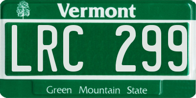 VT license plate LRC299