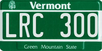 VT license plate LRC300