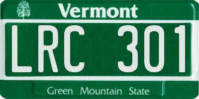 VT license plate LRC301