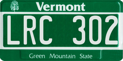 VT license plate LRC302