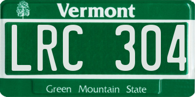 VT license plate LRC304
