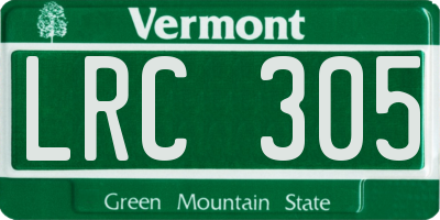 VT license plate LRC305