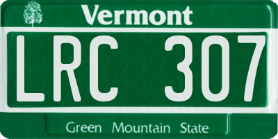 VT license plate LRC307