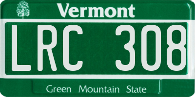 VT license plate LRC308