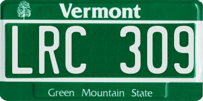 VT license plate LRC309
