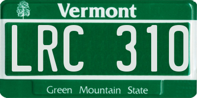 VT license plate LRC310
