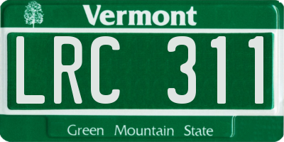 VT license plate LRC311