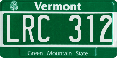 VT license plate LRC312