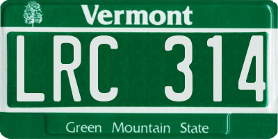 VT license plate LRC314