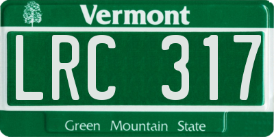 VT license plate LRC317