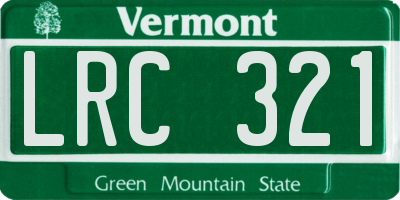 VT license plate LRC321