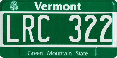 VT license plate LRC322