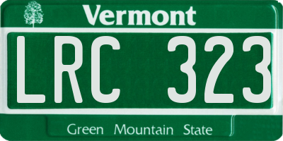 VT license plate LRC323