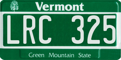 VT license plate LRC325