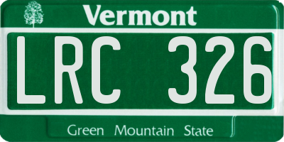 VT license plate LRC326
