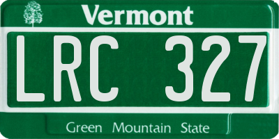 VT license plate LRC327