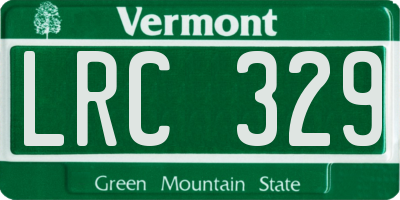 VT license plate LRC329
