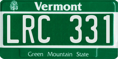 VT license plate LRC331