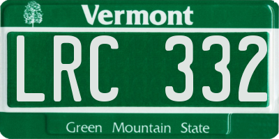 VT license plate LRC332