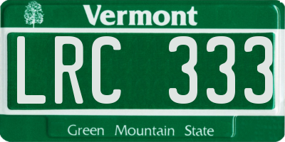 VT license plate LRC333