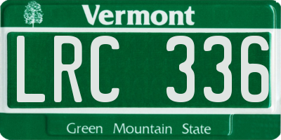 VT license plate LRC336