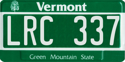 VT license plate LRC337