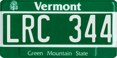 VT license plate LRC344