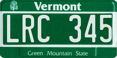 VT license plate LRC345