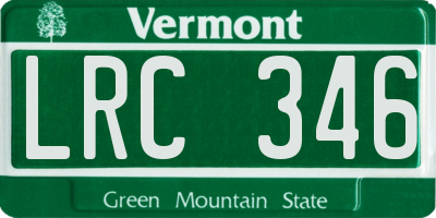 VT license plate LRC346