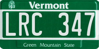 VT license plate LRC347