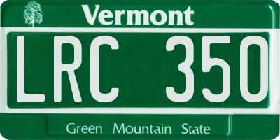 VT license plate LRC350