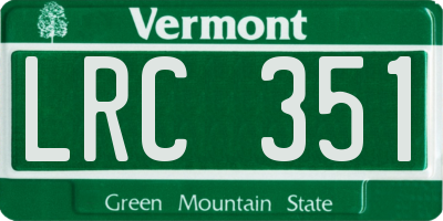 VT license plate LRC351