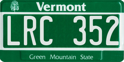 VT license plate LRC352