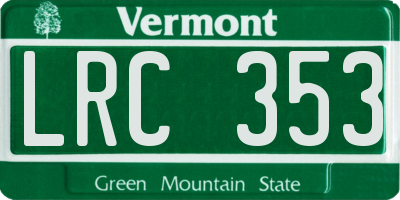 VT license plate LRC353