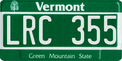 VT license plate LRC355
