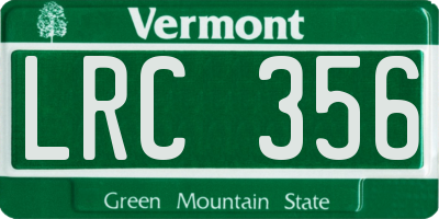 VT license plate LRC356