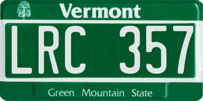 VT license plate LRC357