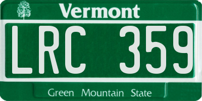 VT license plate LRC359