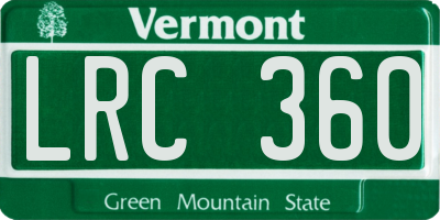 VT license plate LRC360