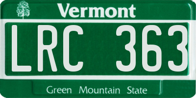 VT license plate LRC363