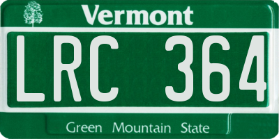 VT license plate LRC364