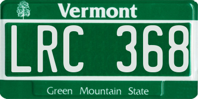 VT license plate LRC368