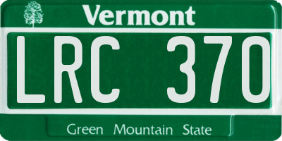 VT license plate LRC370