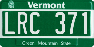 VT license plate LRC371