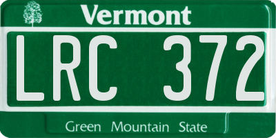 VT license plate LRC372