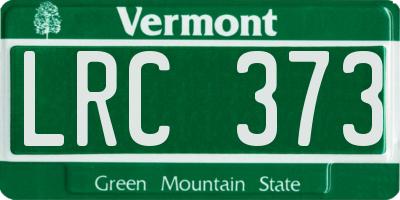 VT license plate LRC373
